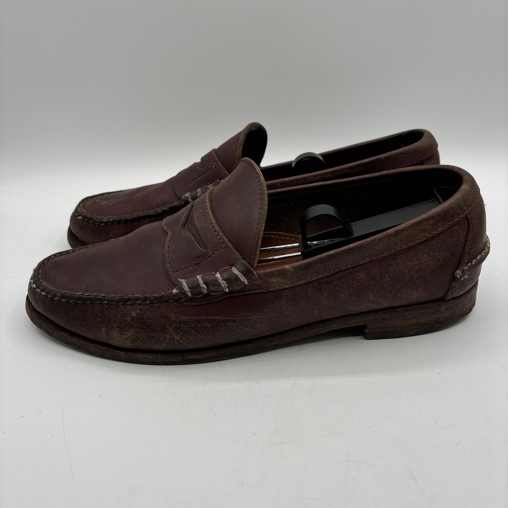 Rancourt & Co Penny Loafer Men's 10.5 D Leather Red Brown Made in USA READ - Picture 12 of 16